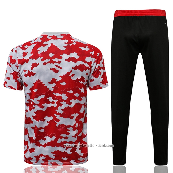 Chandal del Manchester United 2021 2022 Manga Corta Rojo y Blanco